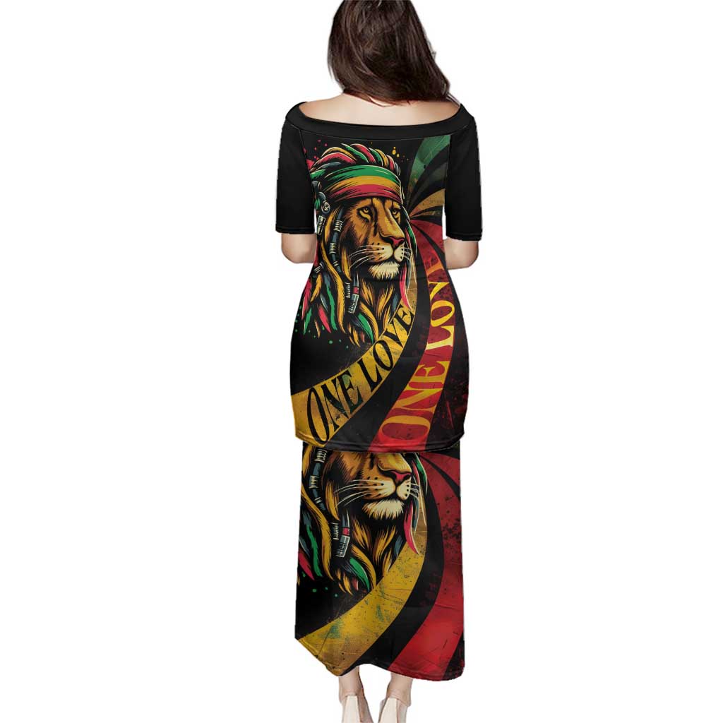 Jamaica Rastafarian Lion One Love Family Matching Puletasi and Hawaiian Shirt - Wonder Print Shop