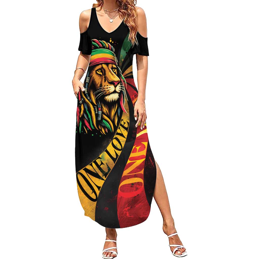 Jamaica Rastafarian Lion One Love Family Matching Summer Maxi Dress and Hawaiian Shirt - Wonder Print Shop