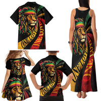 Jamaica Rastafarian Lion One Love Family Matching Tank Maxi Dress and Hawaiian Shirt - Wonder Print Shop