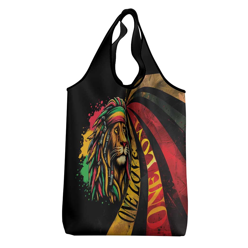 Jamaica Rastafarian Lion One Love Grocery Bag