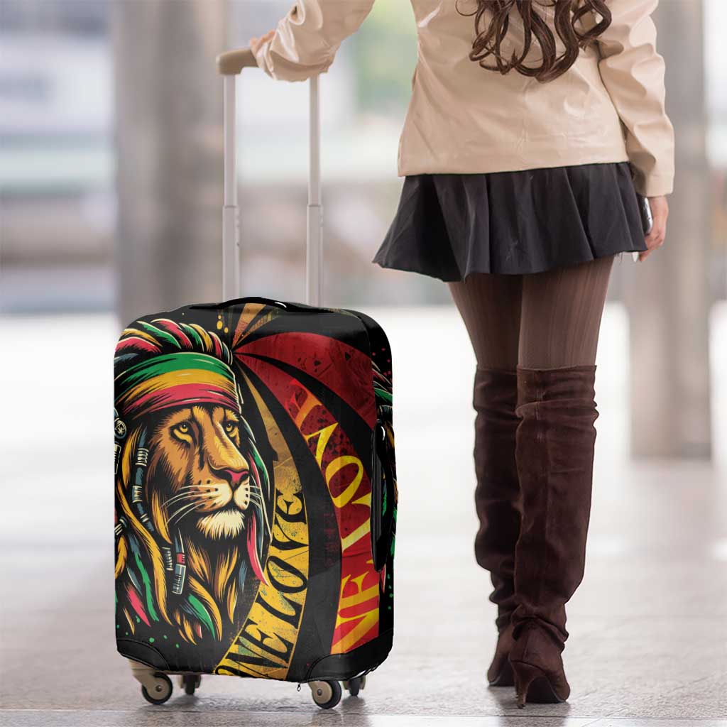 Jamaica Rastafarian Lion One Love Luggage Cover - Wonder Print Shop