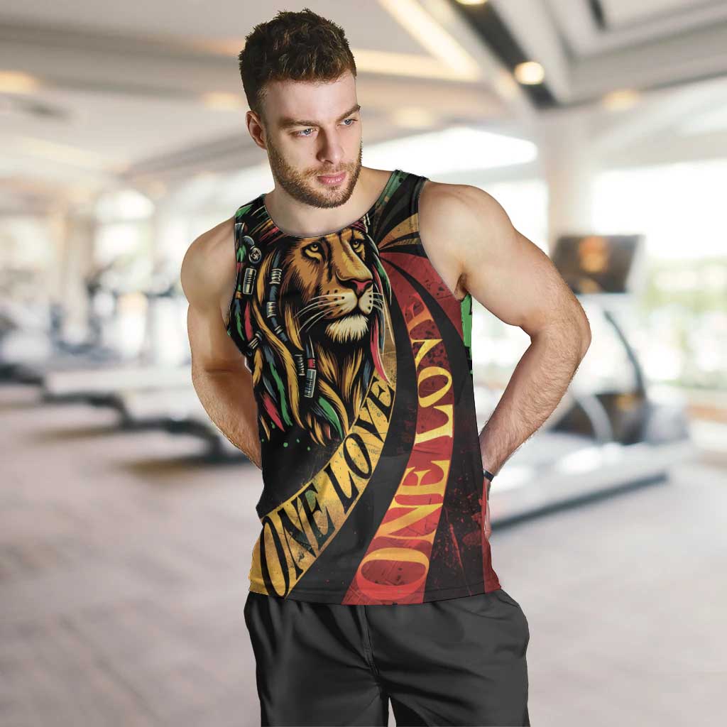 Jamaica Rastafarian Lion One Love Men Tank Top - Wonder Print Shop