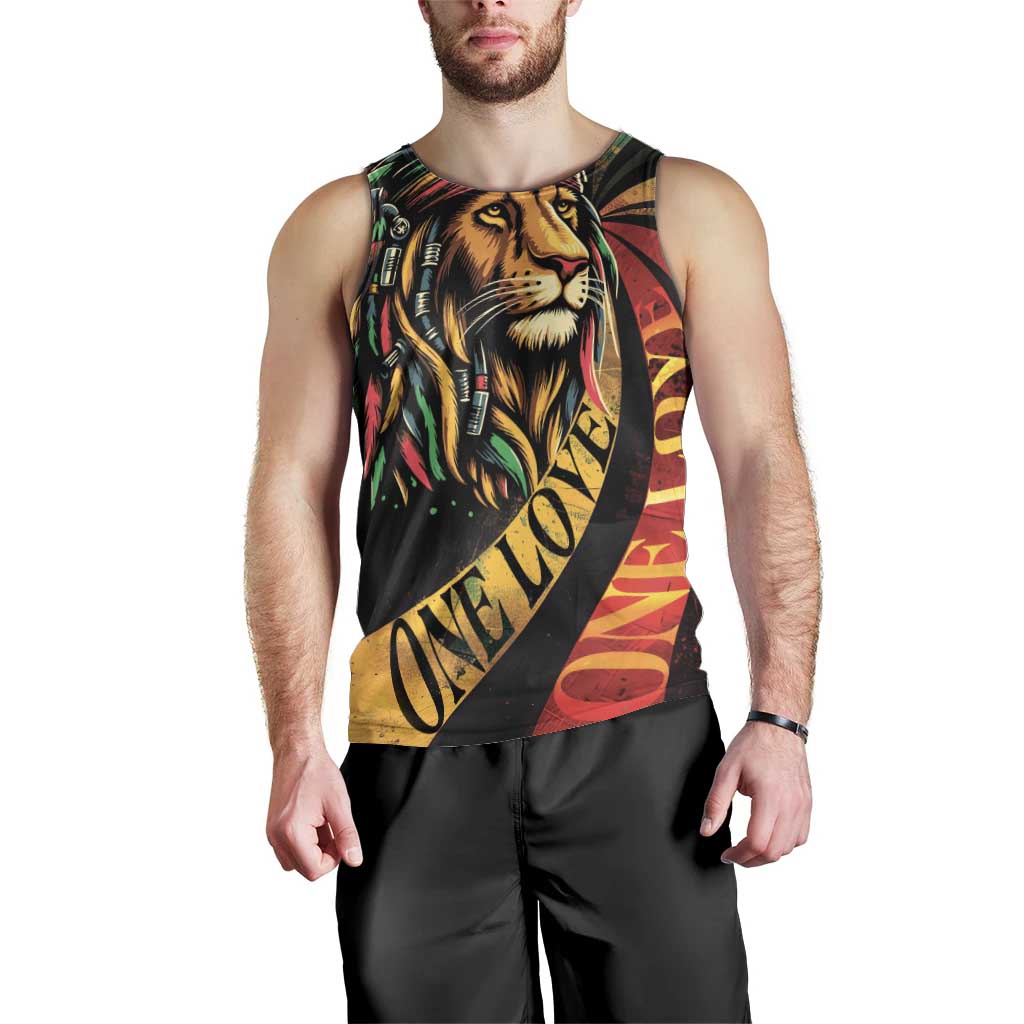 Jamaica Rastafarian Lion One Love Men Tank Top - Wonder Print Shop