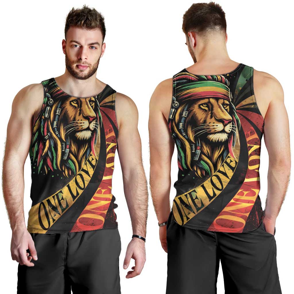 Jamaica Rastafarian Lion One Love Men Tank Top - Wonder Print Shop