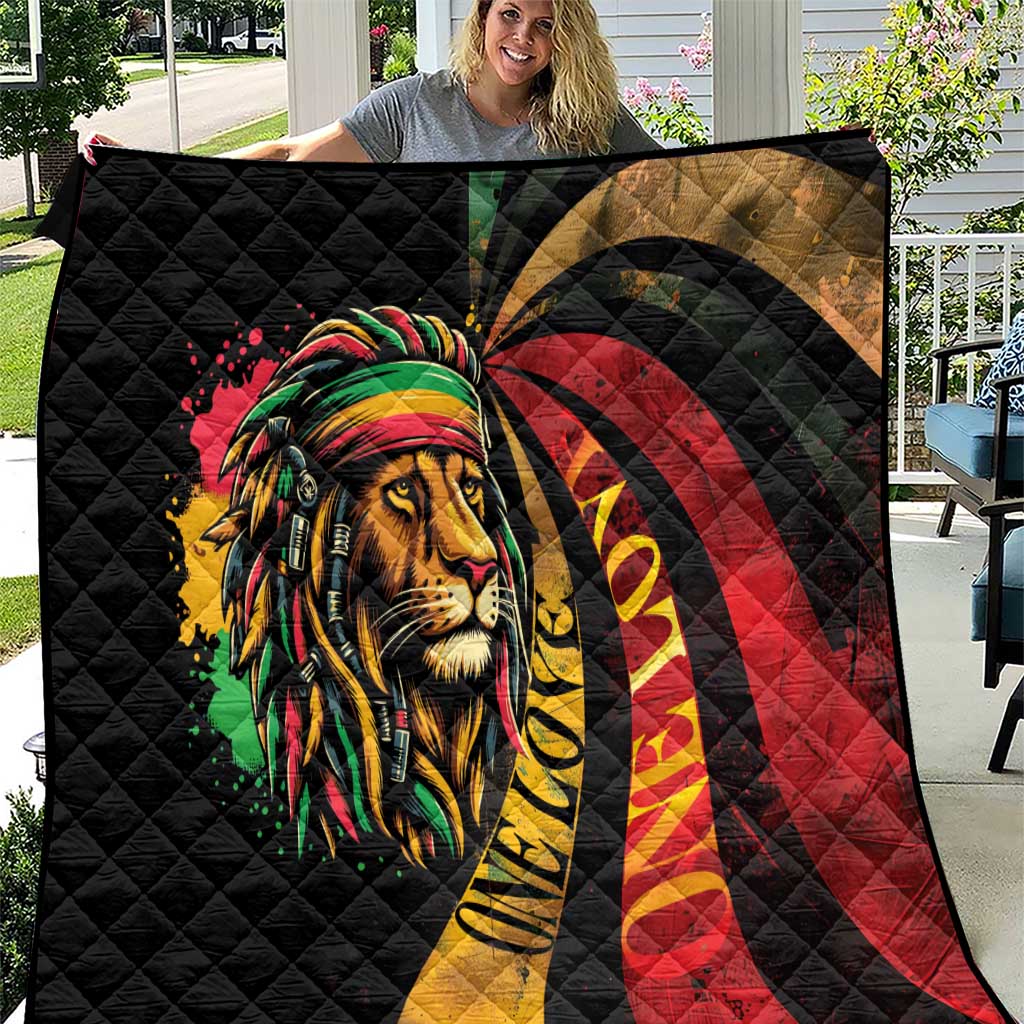 Jamaica Rastafarian Lion One Love Quilt - Wonder Print Shop
