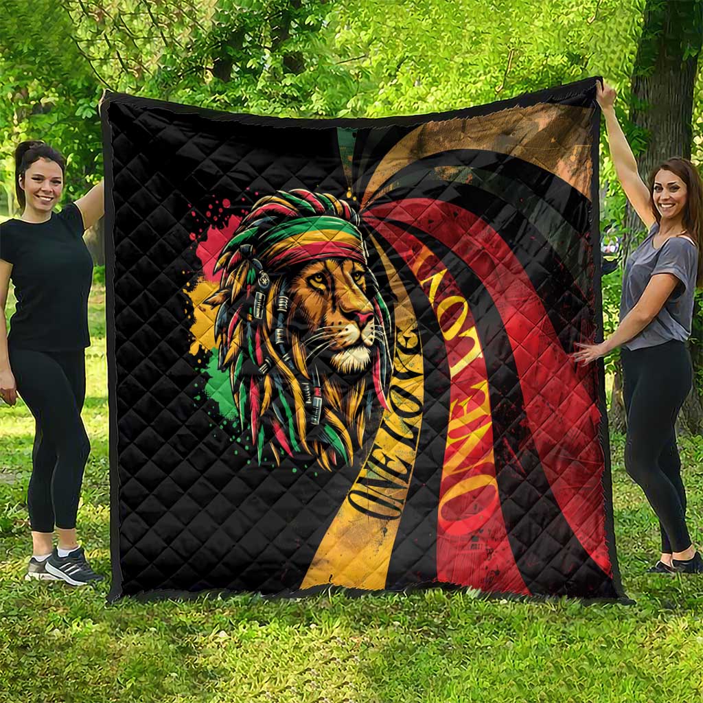 Jamaica Rastafarian Lion One Love Quilt - Wonder Print Shop