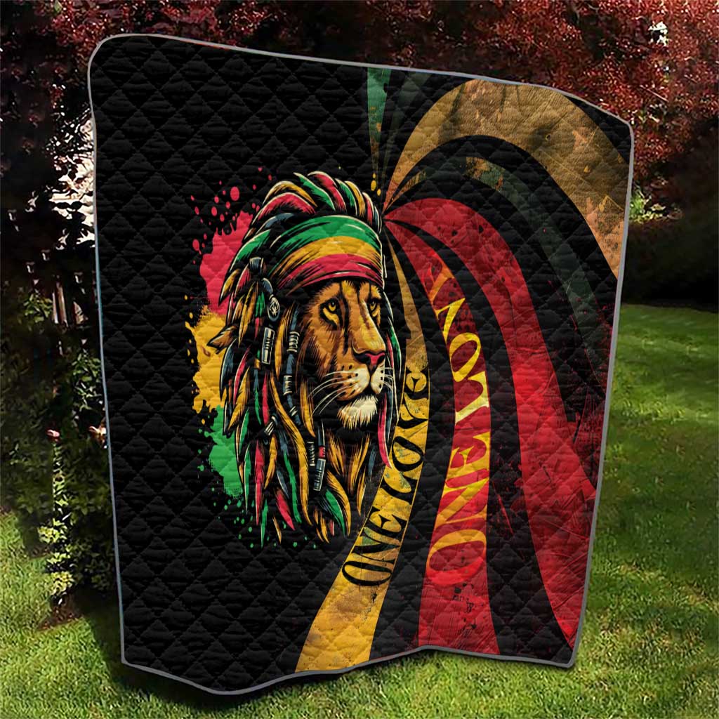 Jamaica Rastafarian Lion One Love Quilt - Wonder Print Shop