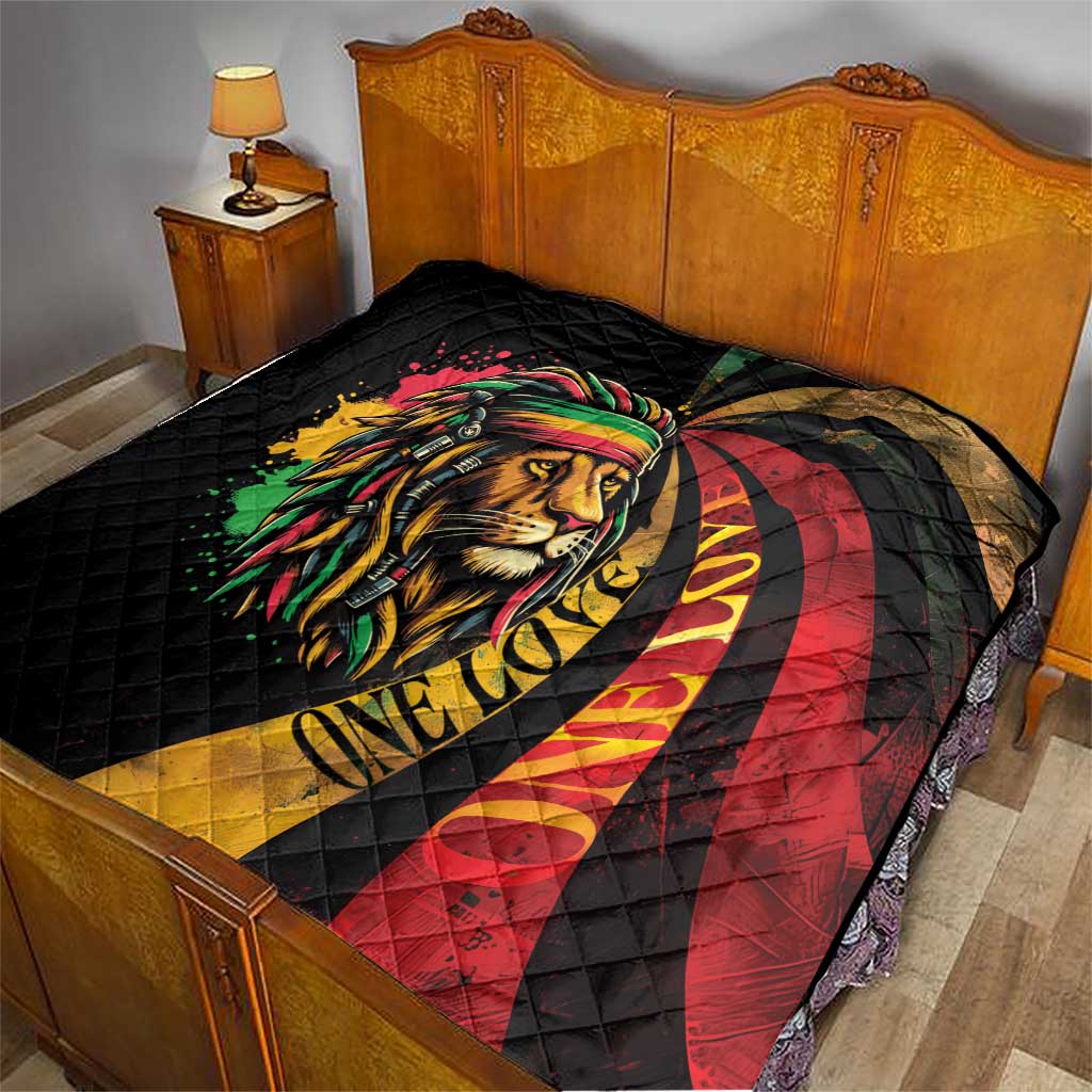 Jamaica Rastafarian Lion One Love Quilt - Wonder Print Shop