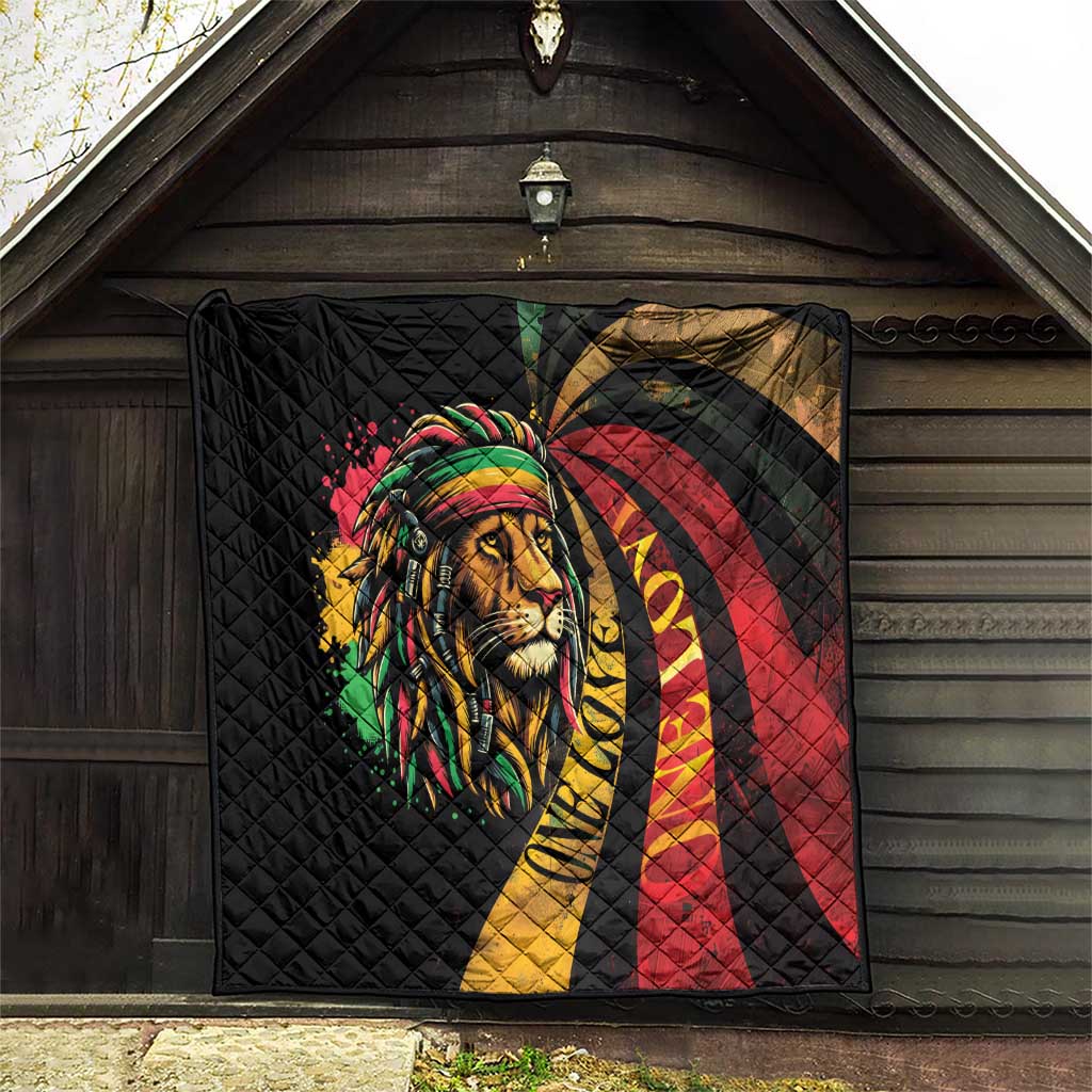Jamaica Rastafarian Lion One Love Quilt - Wonder Print Shop