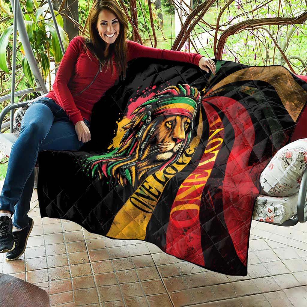 Jamaica Rastafarian Lion One Love Quilt - Wonder Print Shop