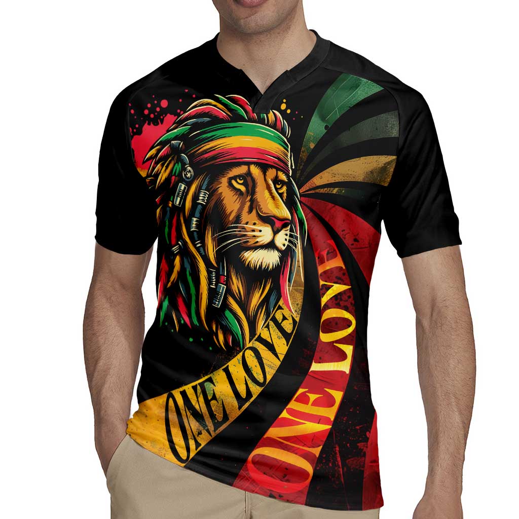Jamaica Rastafarian Lion One Love Rugby Jersey - Wonder Print Shop
