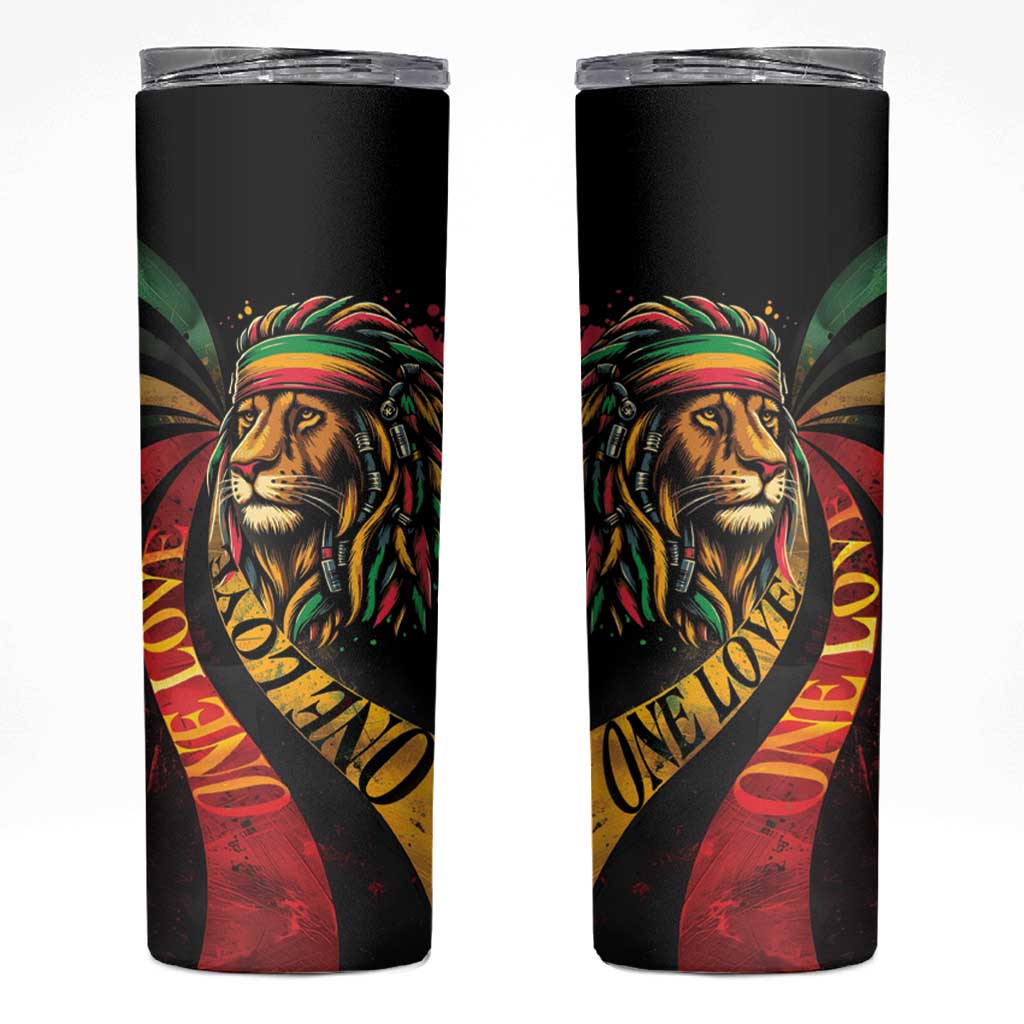 Jamaica Rastafarian Lion One Love Skinny Tumbler - Wonder Print Shop