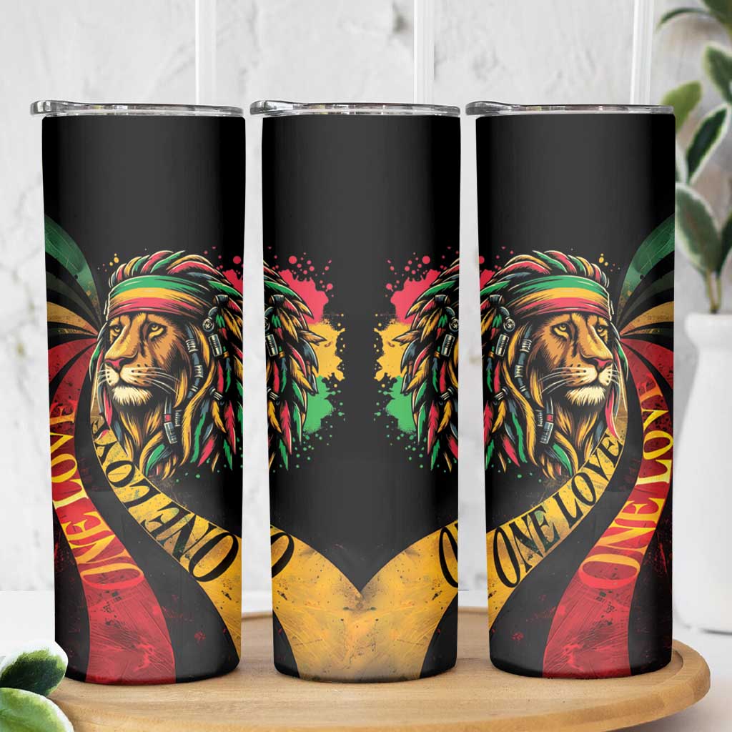 Jamaica Rastafarian Lion One Love Skinny Tumbler - Wonder Print Shop
