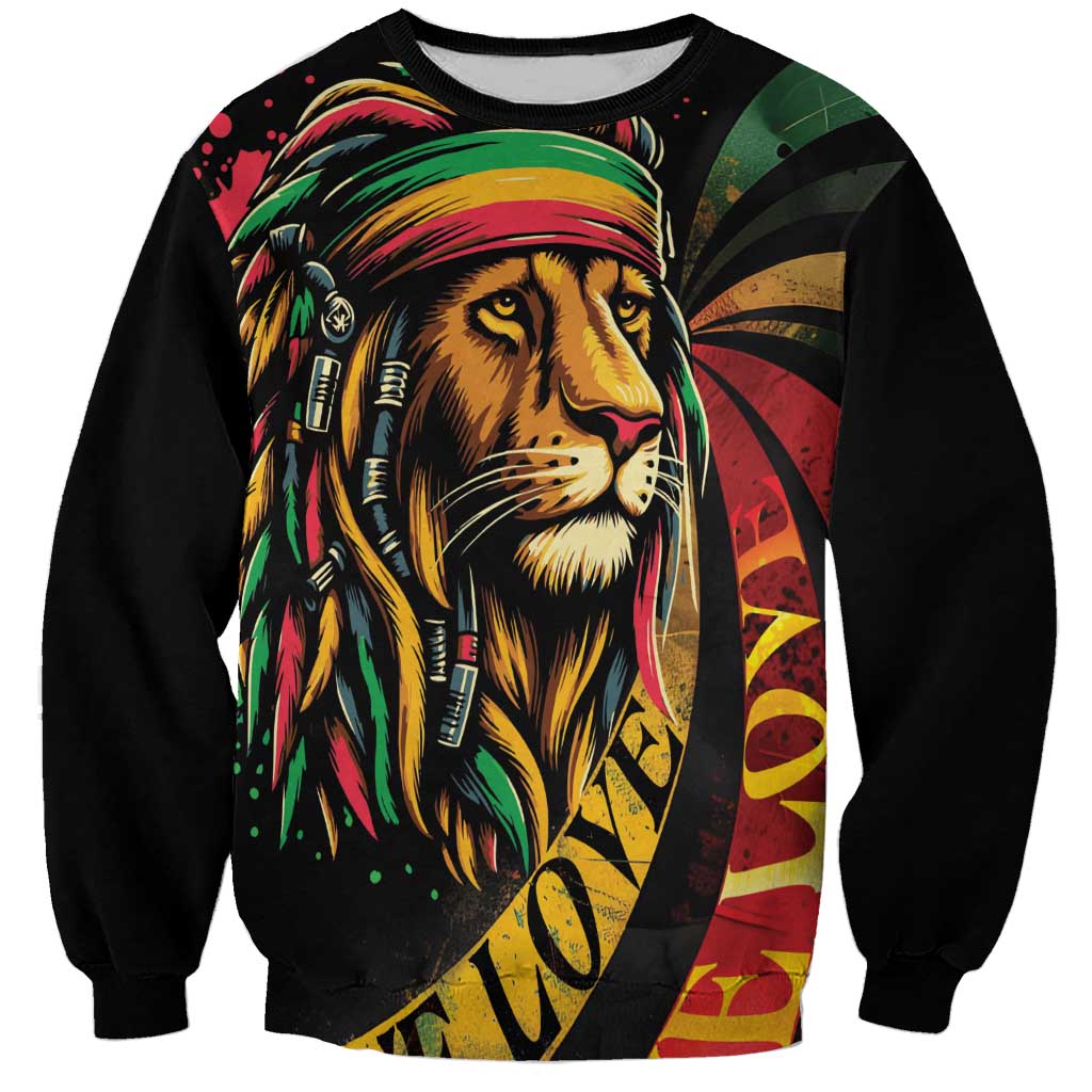 Jamaica Rastafarian Lion One Love Sweatshirt - Wonder Print Shop