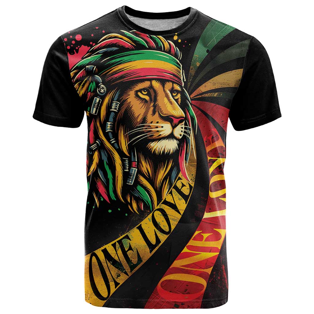 Jamaica Rastafarian Lion One Love T Shirt - Wonder Print Shop