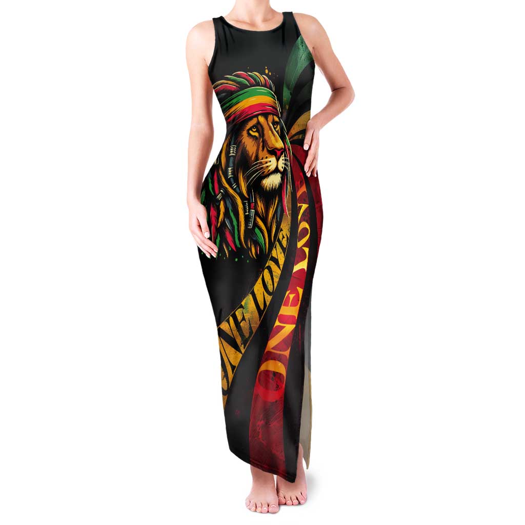 Jamaica Rastafarian Lion One Love Tank Maxi Dress - Wonder Print Shop