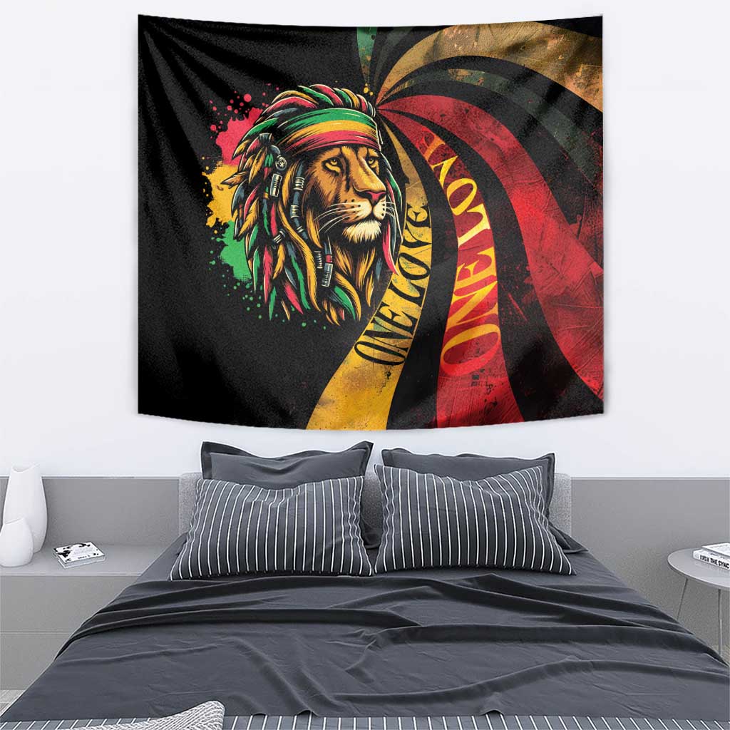 Jamaica Rastafarian Lion One Love Tapestry - Wonder Print Shop