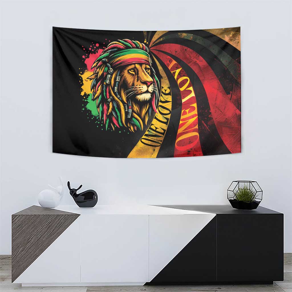 Jamaica Rastafarian Lion One Love Tapestry - Wonder Print Shop