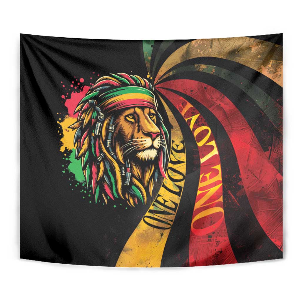 Jamaica Rastafarian Lion One Love Tapestry - Wonder Print Shop