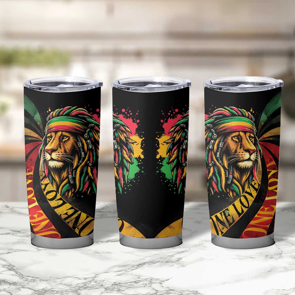 Jamaica Rastafarian Lion One Love Tumbler Cup - Wonder Print Shop