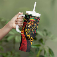 Jamaica Rastafarian Lion One Love Tumbler With Handle - Wonder Print Shop