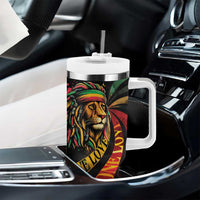 Jamaica Rastafarian Lion One Love Tumbler With Handle - Wonder Print Shop