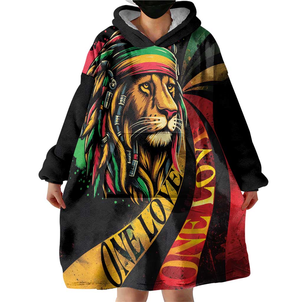Jamaica Rastafarian Lion One Love Wearable Blanket Hoodie - Wonder Print Shop
