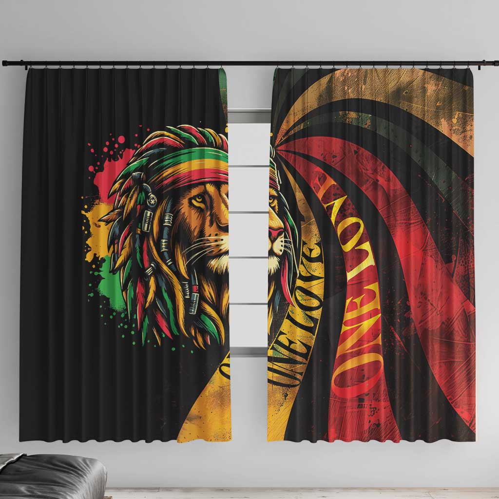 Jamaica Rastafarian Lion One Love Window Curtain - Wonder Print Shop