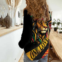 Jamaica Rastafarian Lion One Love Women Casual Shirt - Wonder Print Shop