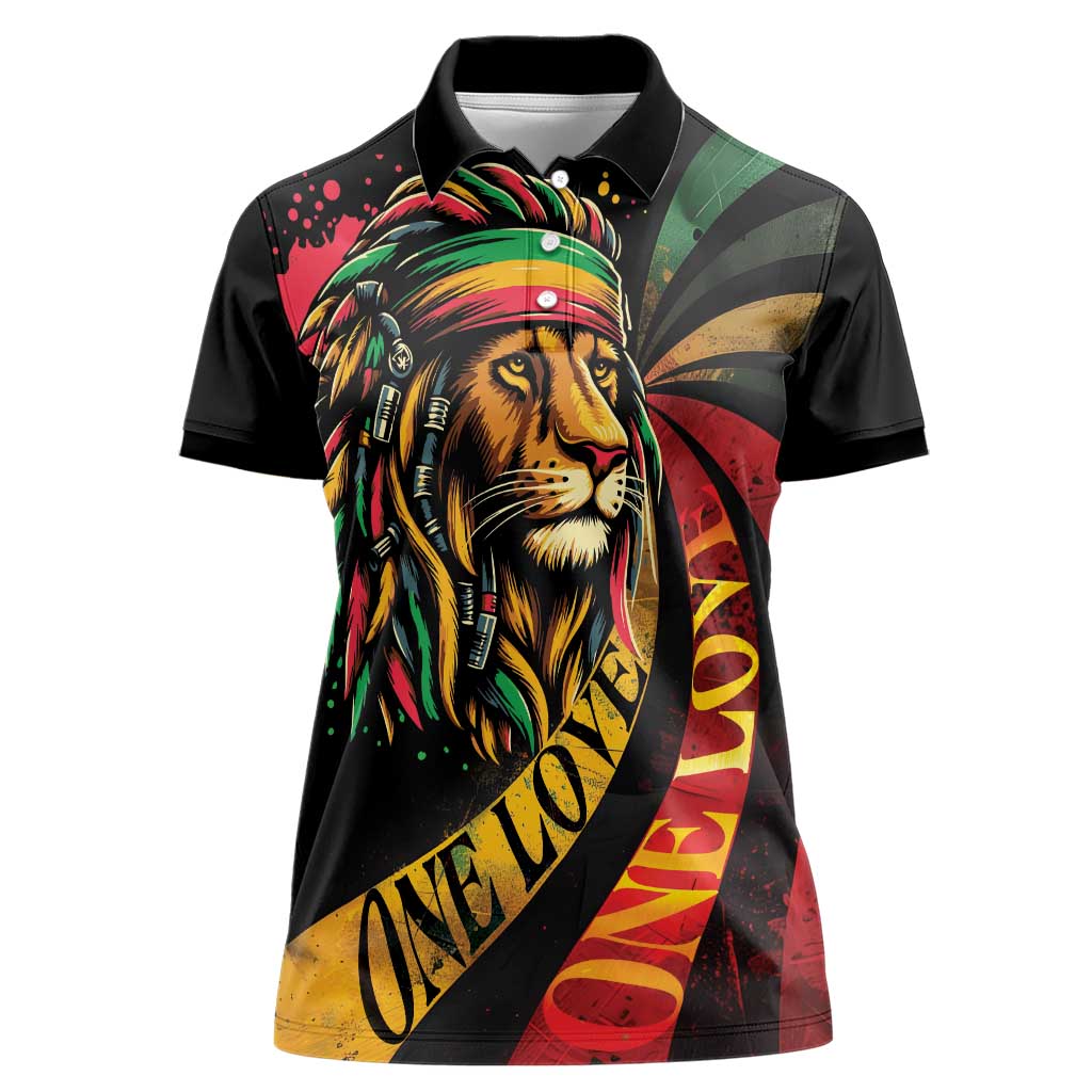 Jamaica Rastafarian Lion One Love Women Polo Shirt - Wonder Print Shop