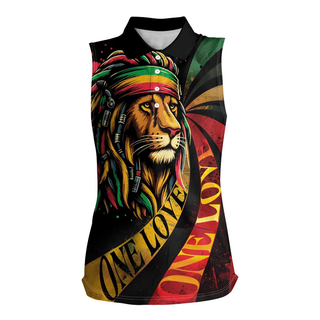 Jamaica Rastafarian Lion One Love Women Sleeveless Polo Shirt - Wonder Print Shop