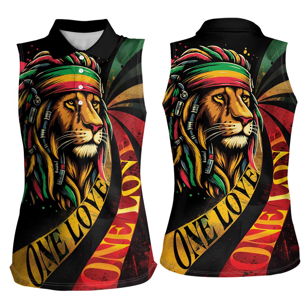 Jamaica Rastafarian Lion One Love Women Sleeveless Polo Shirt - Wonder Print Shop