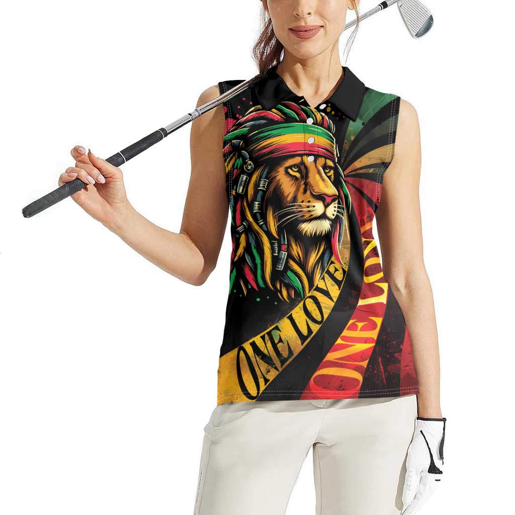 Jamaica Rastafarian Lion One Love Women Sleeveless Polo Shirt - Wonder Print Shop