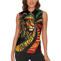 Jamaica Rastafarian Lion One Love Women Sleeveless Polo Shirt - Wonder Print Shop