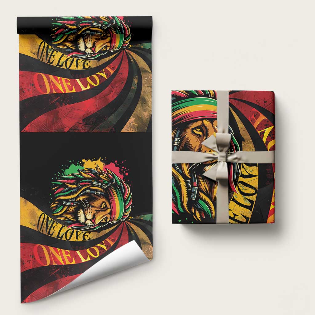 Jamaica Rastafarian Lion One Love Wrapping Paper Rastafarian Lion One Love - Wonder Print Shop