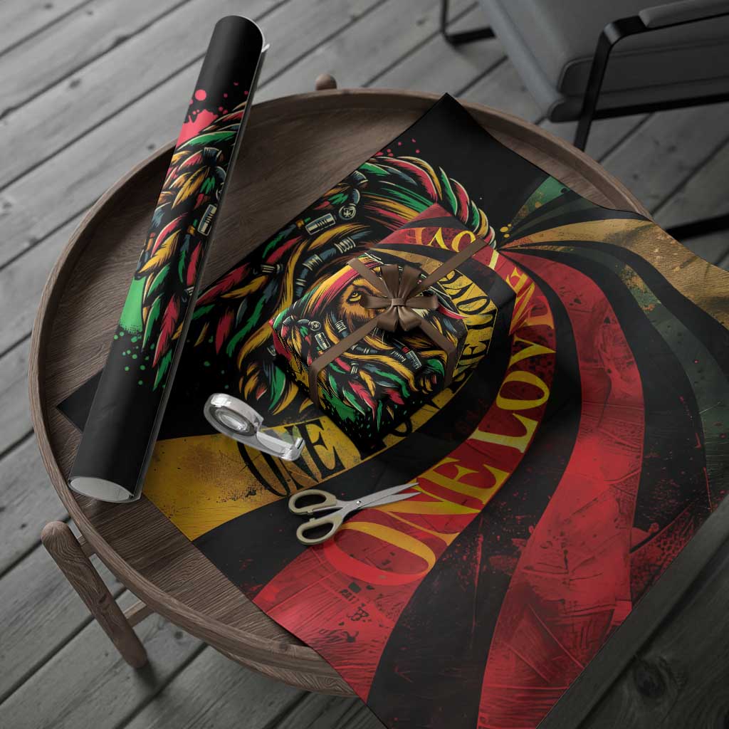 Jamaica Rastafarian Lion One Love Wrapping Paper Rastafarian Lion One Love - Wonder Print Shop