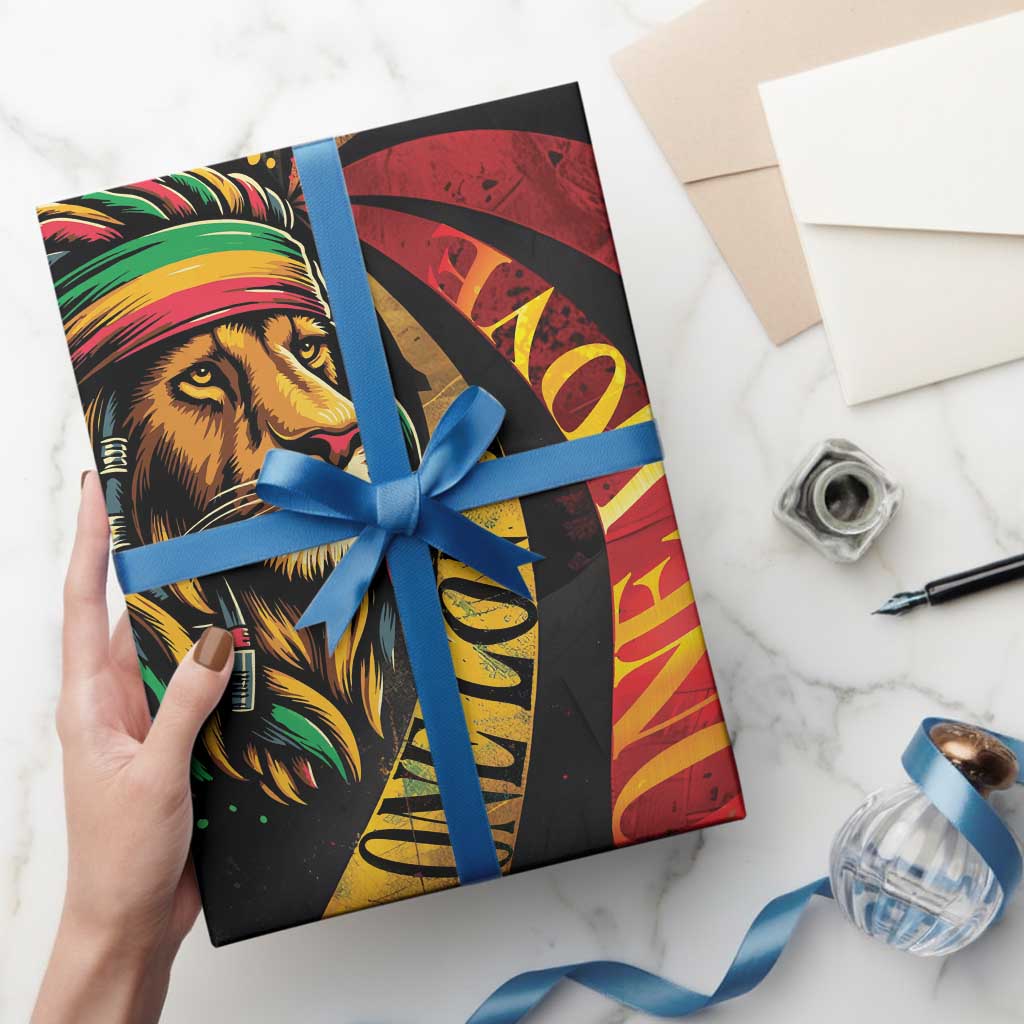 Jamaica Rastafarian Lion One Love Wrapping Paper Rastafarian Lion One Love - Wonder Print Shop