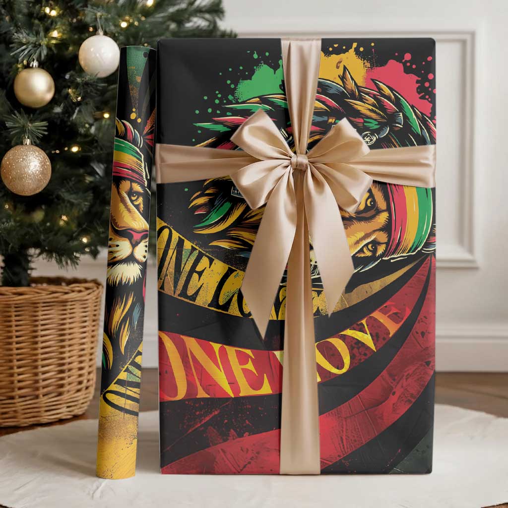Jamaica Rastafarian Lion One Love Wrapping Paper Rastafarian Lion One Love - Wonder Print Shop