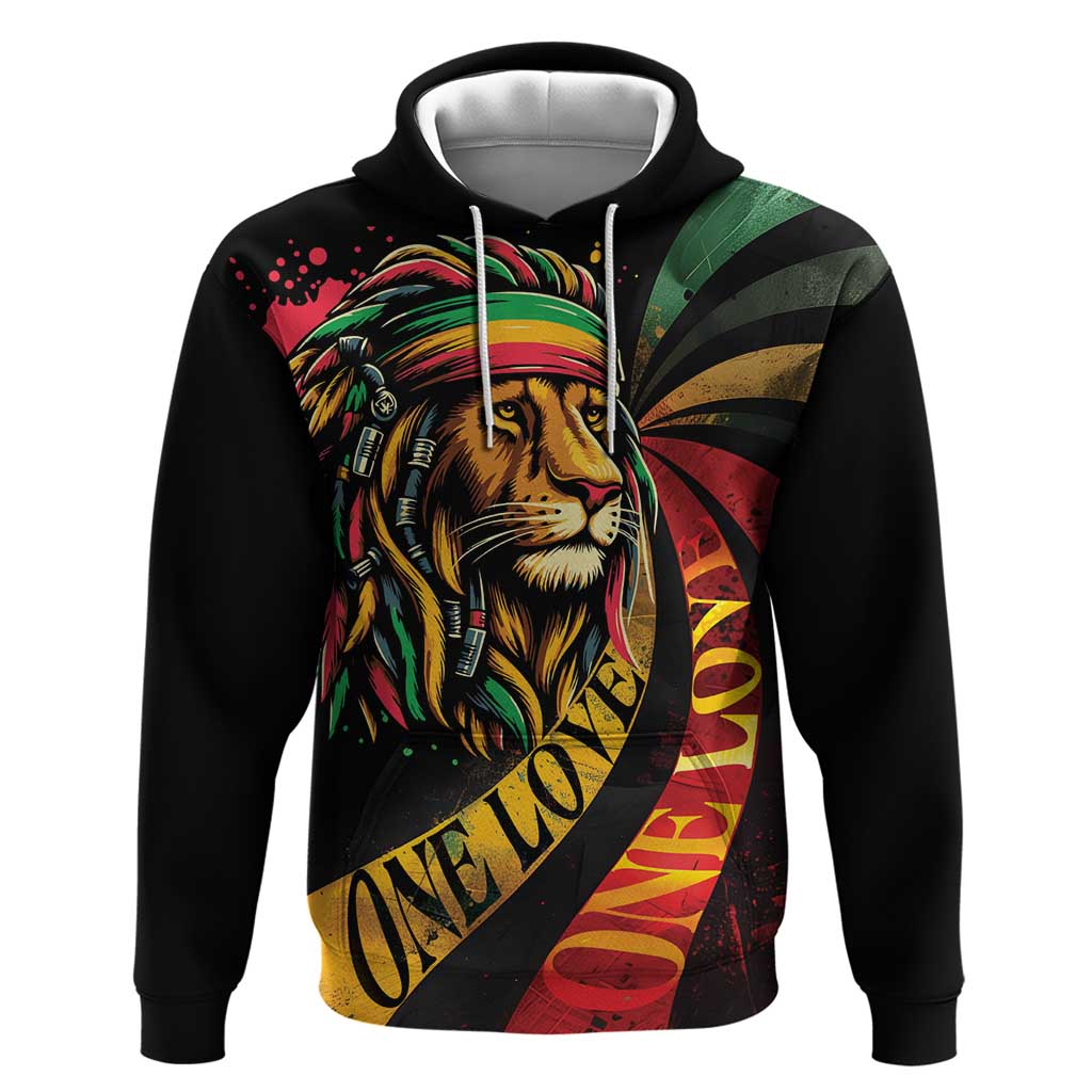 Jamaica Rastafarian Lion One Love Zip Hoodie - Wonder Print Shop
