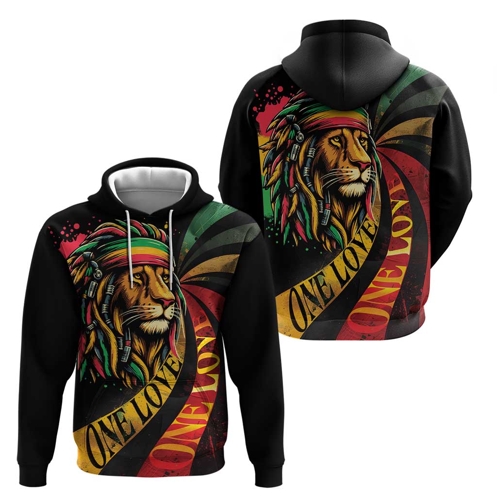 Jamaica Rastafarian Lion One Love Zip Hoodie - Wonder Print Shop