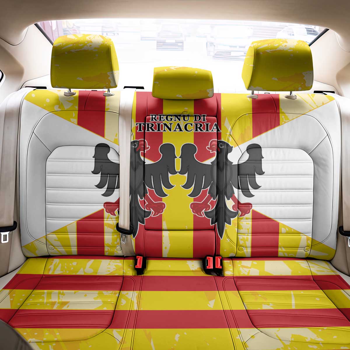 Kingdom of Trinacria Back Car Seat Cover Est 1282 Animus Tuus Dominus LT9 - Wonder Print Shop