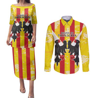 Kingdom of Trinacria Couples Matching Puletasi and Long Sleeve Button Shirt Est 1282 Animus Tuus Dominus LT9 - Wonder Print Shop