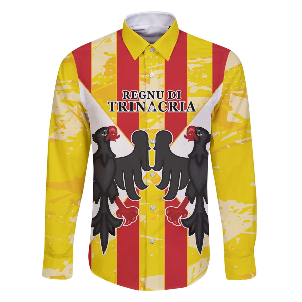 Kingdom of Trinacria Family Matching Off The Shoulder Long Sleeve Dress and Hawaiian Shirt Est 1282 Animus Tuus Dominus - Wonder Print Shop