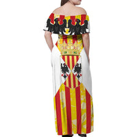 Kingdom of Trinacria Family Matching Off Shoulder Maxi Dress and Hawaiian Shirt Est 1282 Animus Tuus Dominus LT9 - Wonder Print Shop