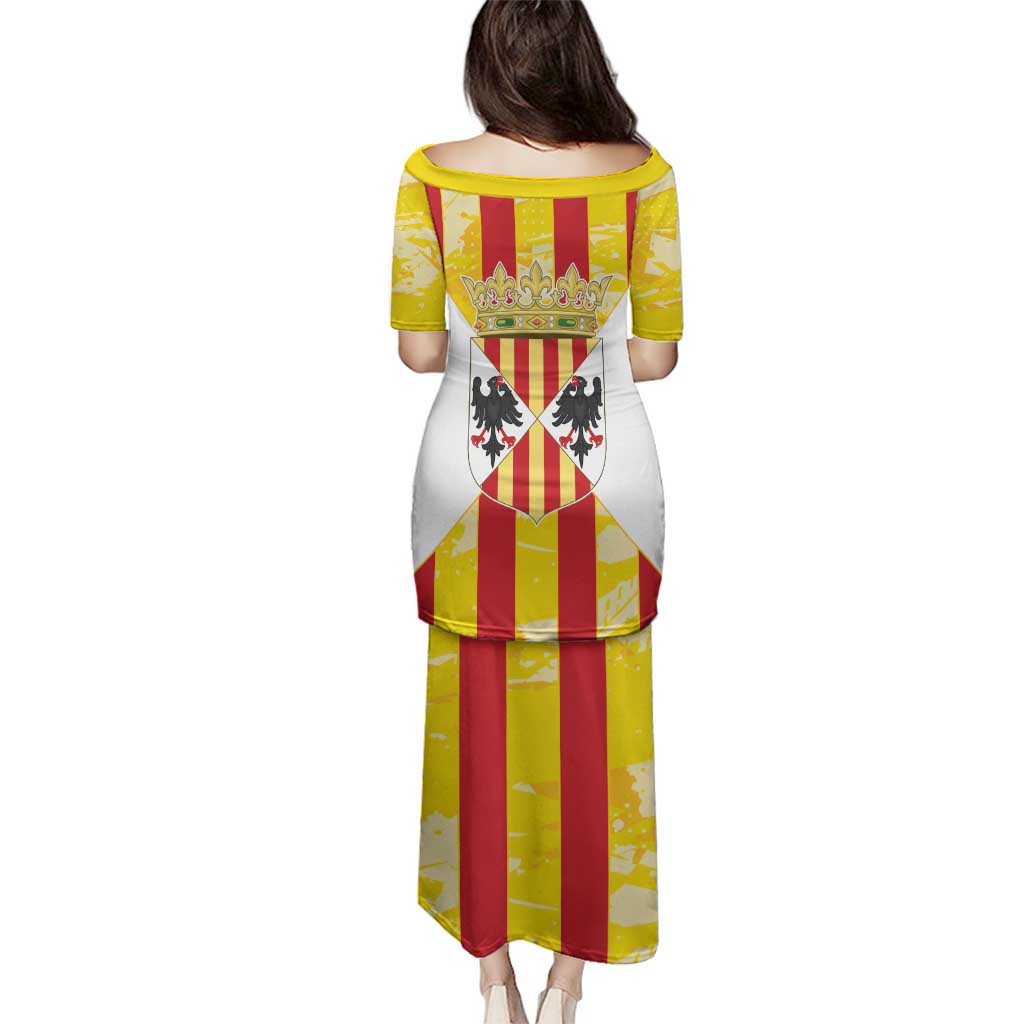 Kingdom of Trinacria Family Matching Puletasi and Hawaiian Shirt Est 1282 Animus Tuus Dominus - Wonder Print Shop