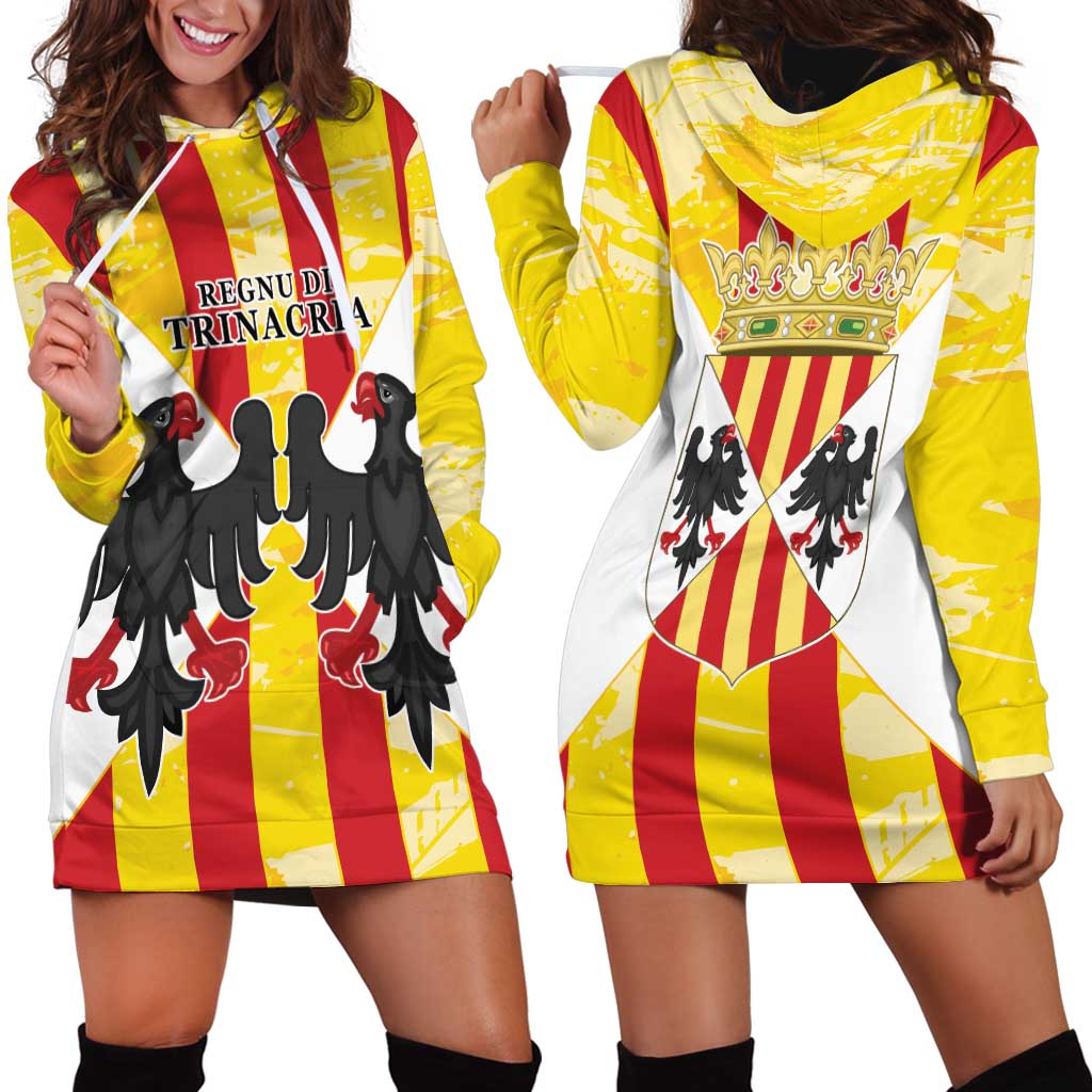 Kingdom of Trinacria Hoodie Dress Est 1282 Animus Tuus Dominus - Wonder Print Shop