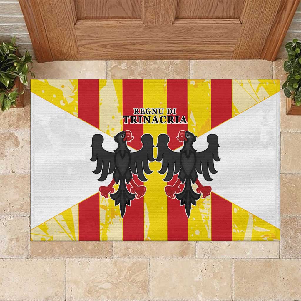 Kingdom of Trinacria Rubber Doormat Est 1282 Animus Tuus Dominus - Wonder Print Shop