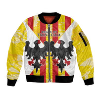 Kingdom of Trinacria Sleeve Zip Bomber Jacket Est 1282 Animus Tuus Dominus - Wonder Print Shop