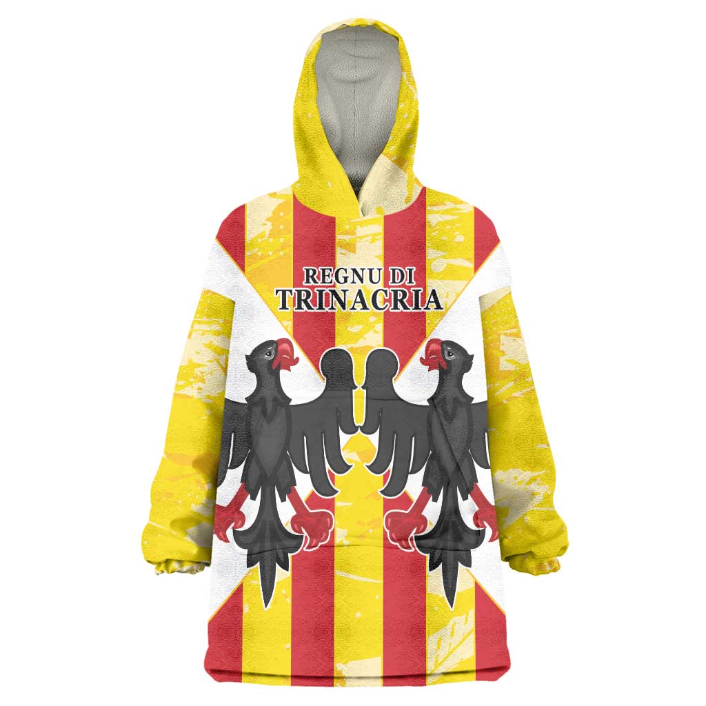 Kingdom of Trinacria Wearable Blanket Hoodie Est 1282 Animus Tuus Dominus - Wonder Print Shop