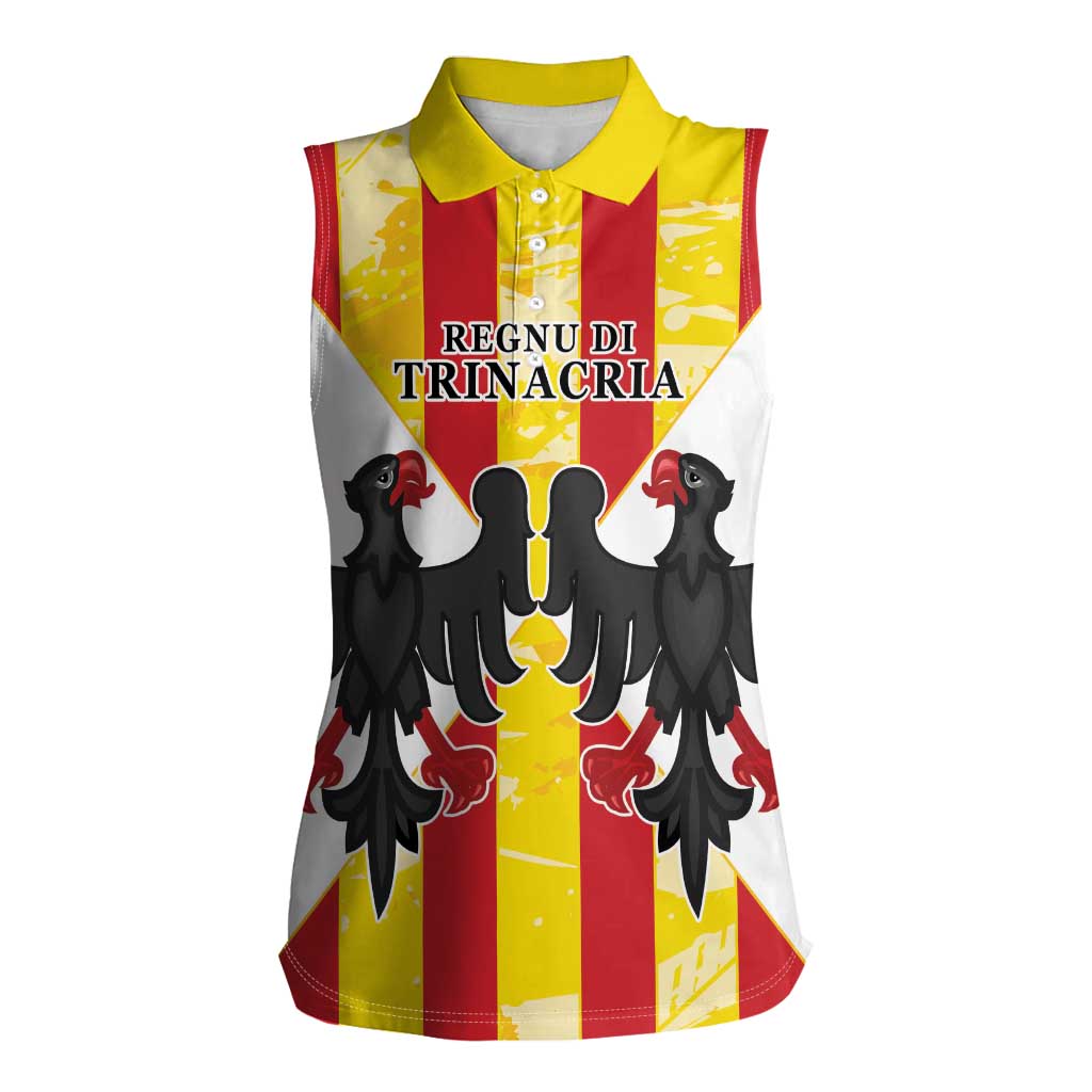 Kingdom of Trinacria Women Sleeveless Polo Shirt Est 1282 Animus Tuus Dominus - Wonder Print Shop